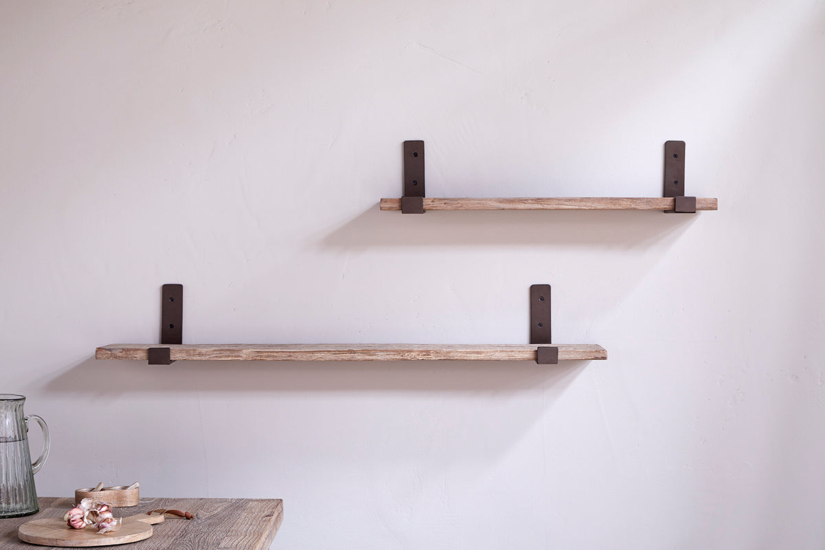 Étagère Ibo en bois recyclé et fer - Naturel