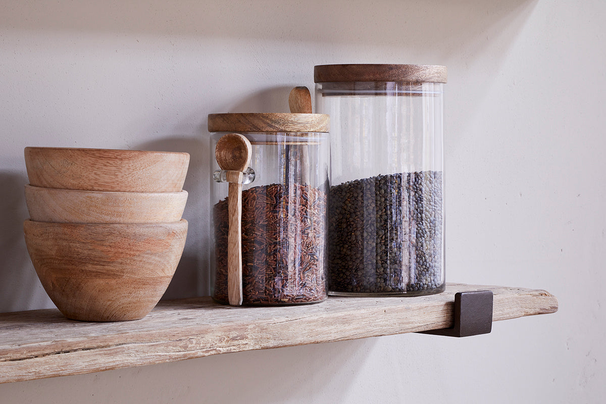 Étagère Ibo en bois recyclé et fer - Naturel