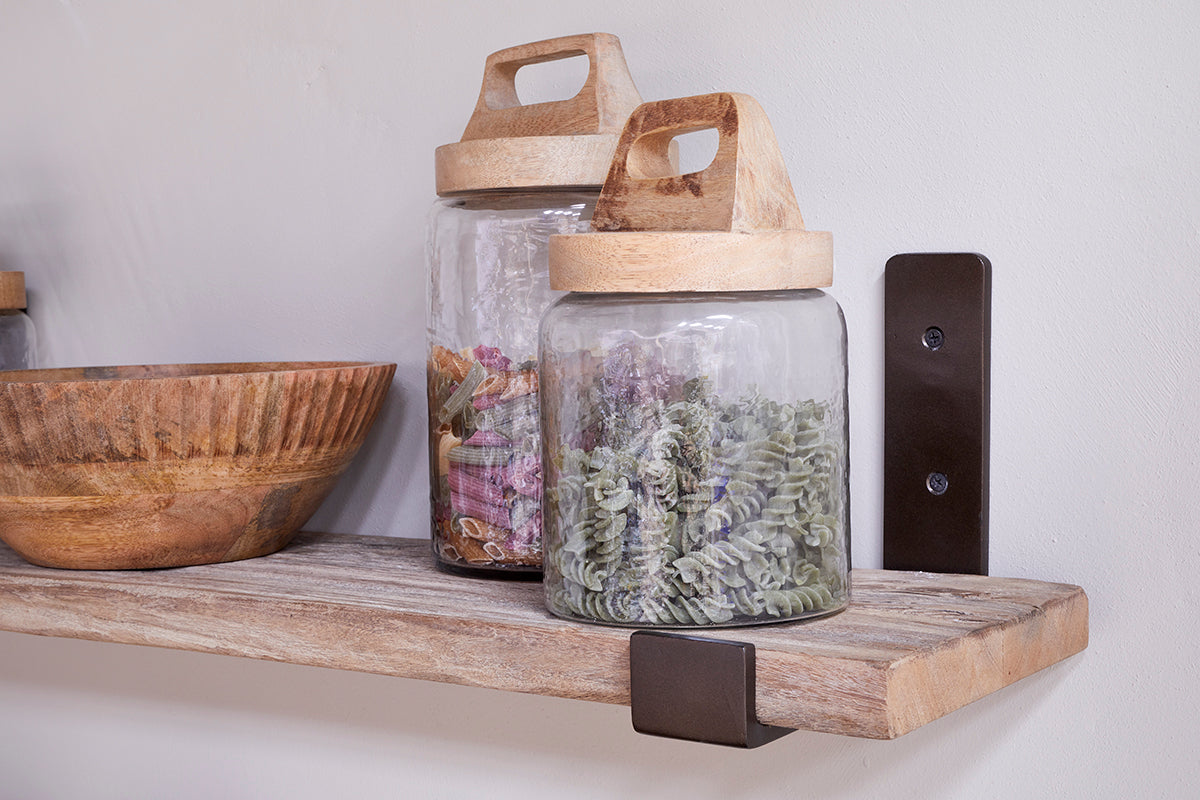 Étagère Ibo en bois recyclé et fer - Naturel