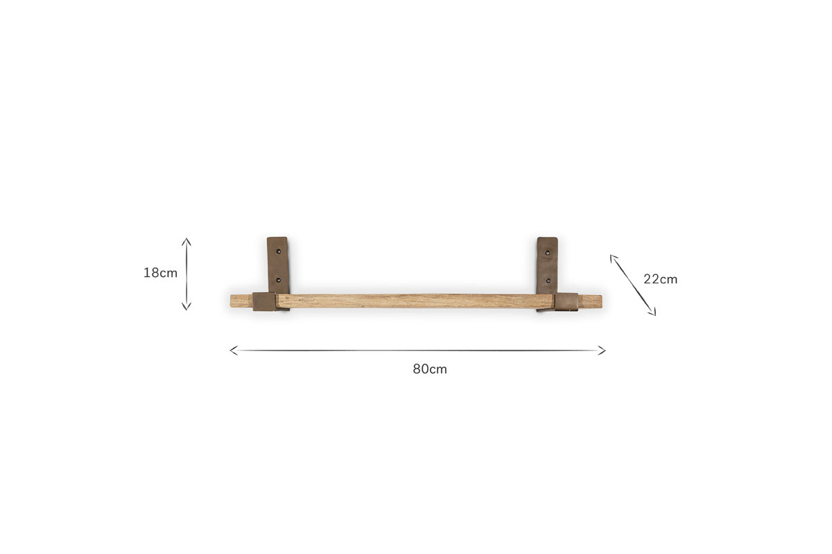 Étagère Ibo en bois recyclé et fer - Naturel