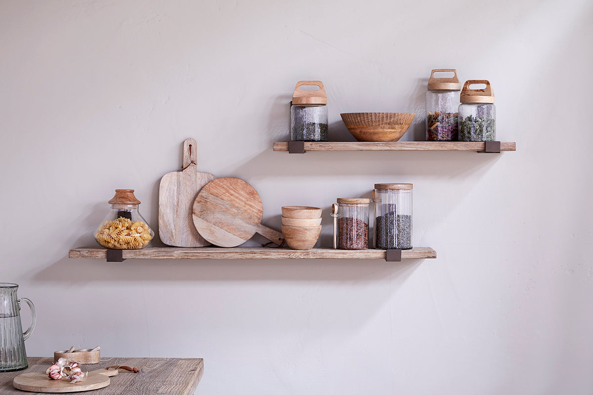 Étagère Ibo en bois recyclé et fer - Naturel