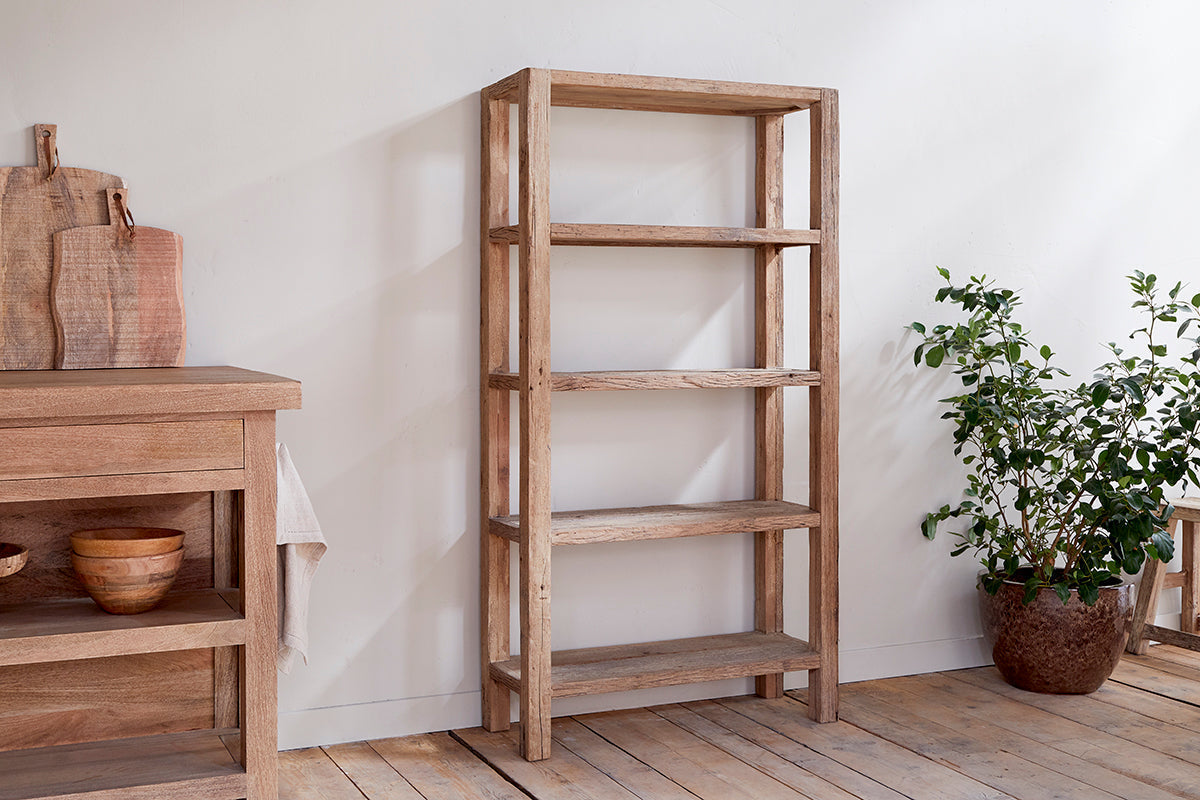 Étagère en bois recyclé Ibo - Naturel - Large