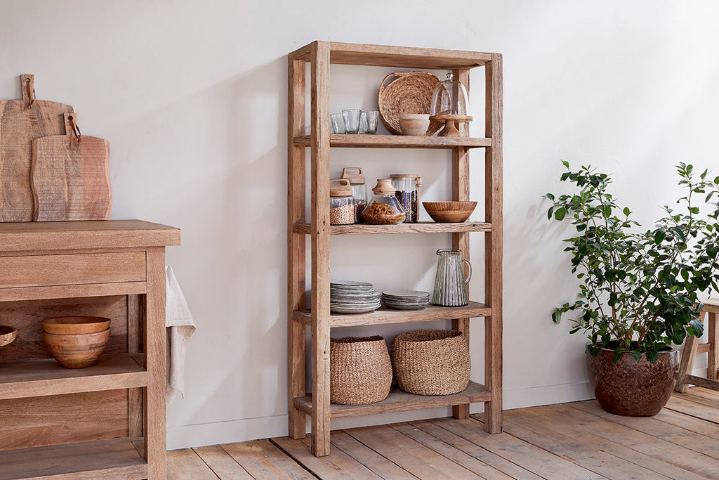 Étagère en bois recyclé Ibo - Naturel - Large