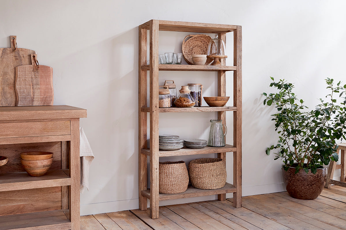 Étagère en bois recyclé Ibo - Naturel - Large