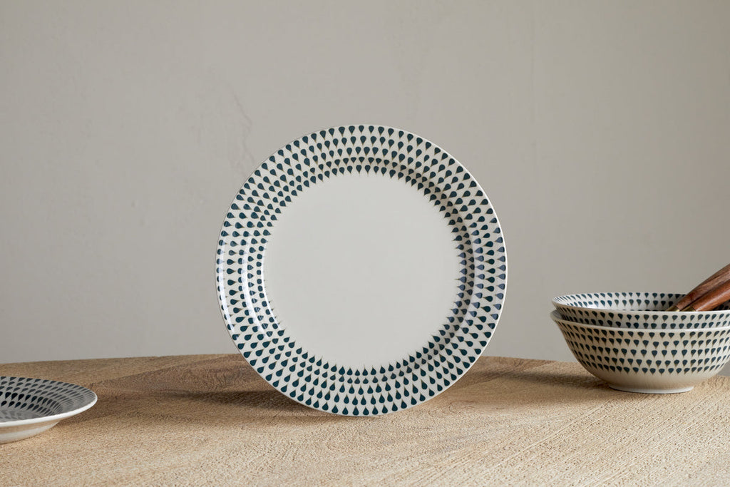 Service de table Juniper Drop – Crème et genévrier (lot de 12)