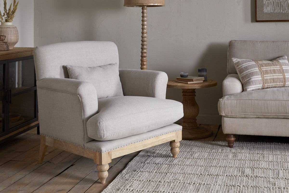 Fauteuil Kashi en lin - Naturel