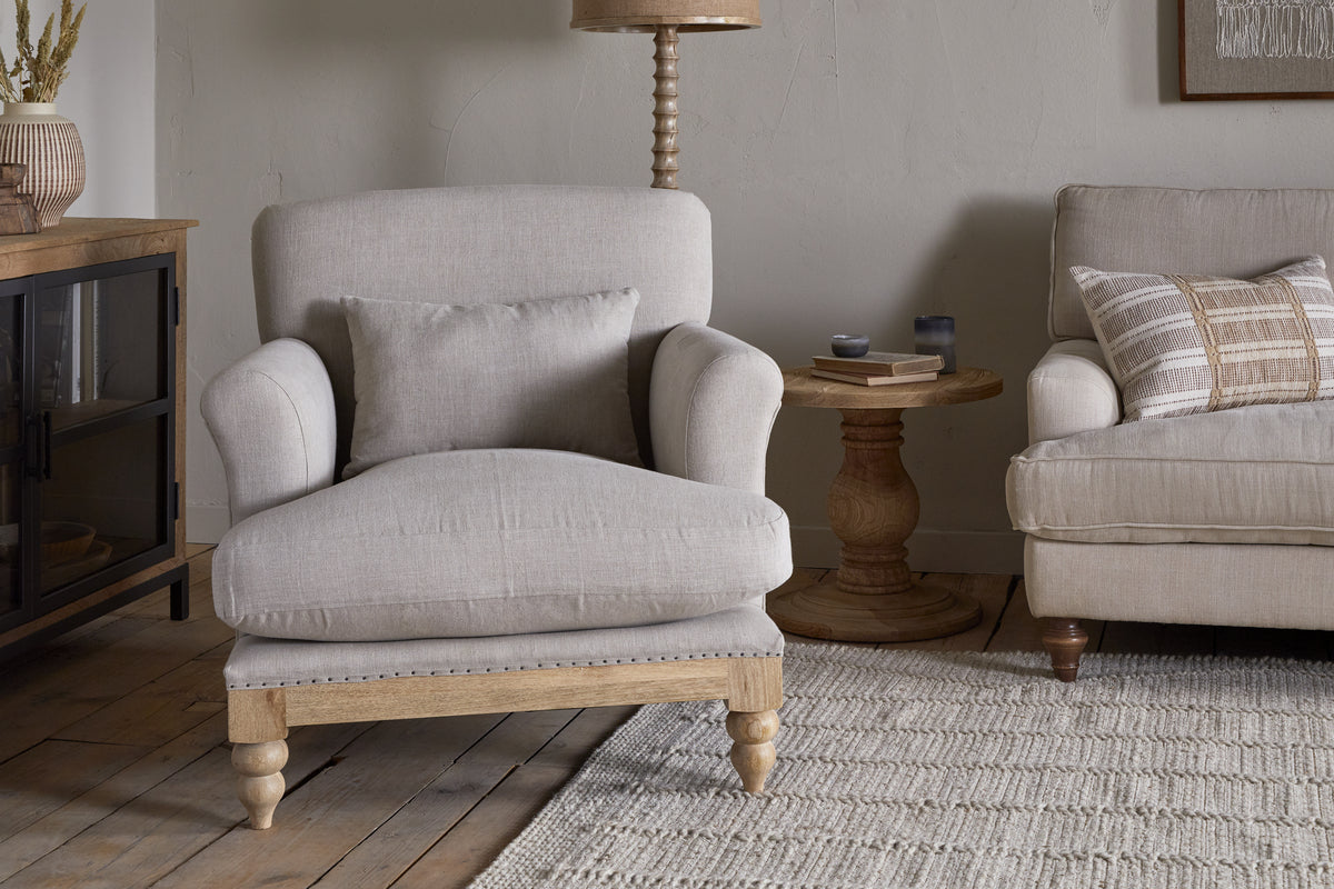 Fauteuil Kashi en lin - Naturel