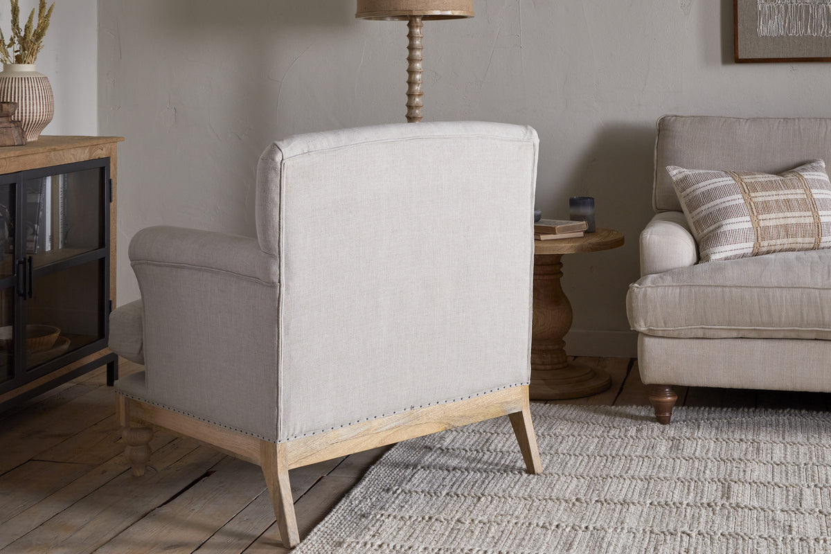 Fauteuil Kashi en lin - Naturel