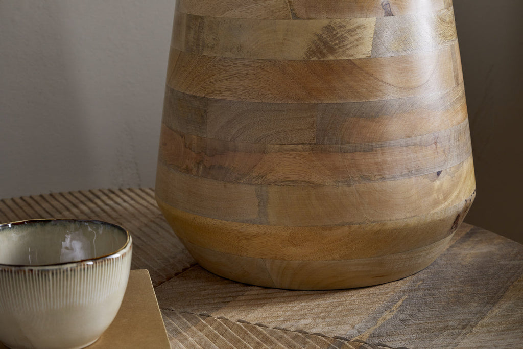 Lampe de table Kayo Statement en bois de manguier - Naturel