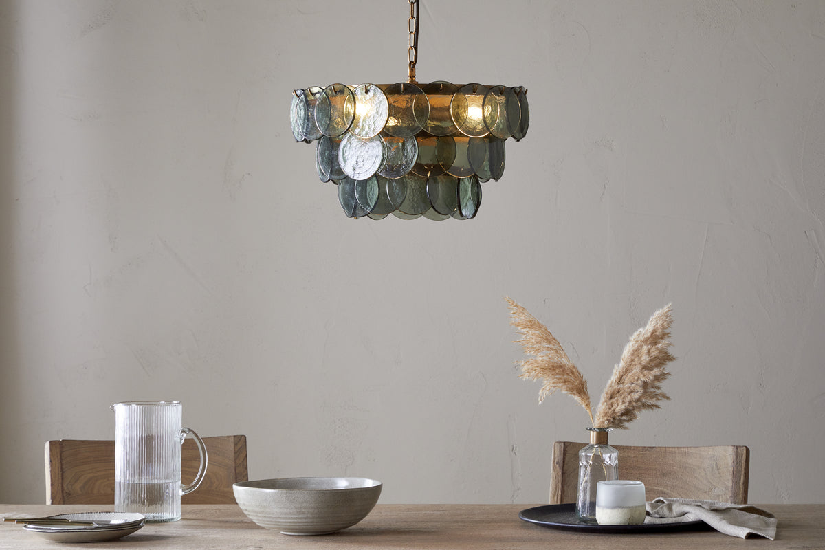 Lustre en verre recyclé Kagitha - Vert