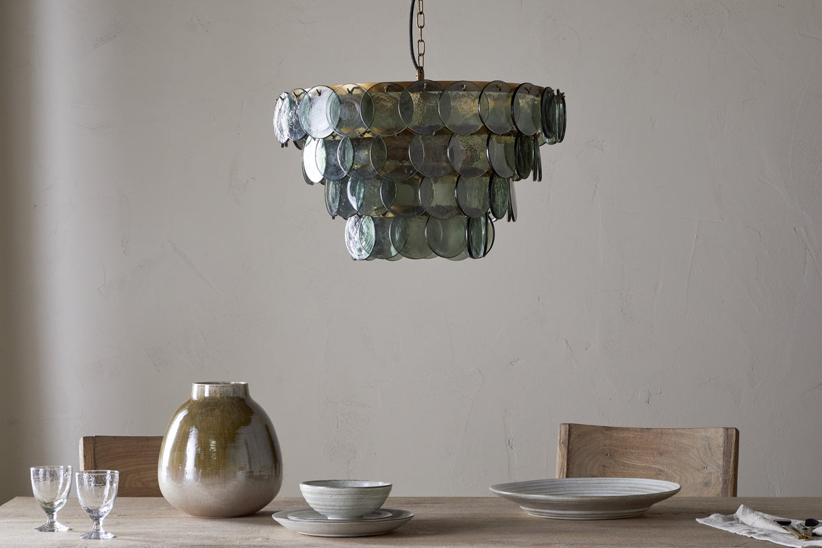 Lustre en verre recyclé Kagitha - Vert