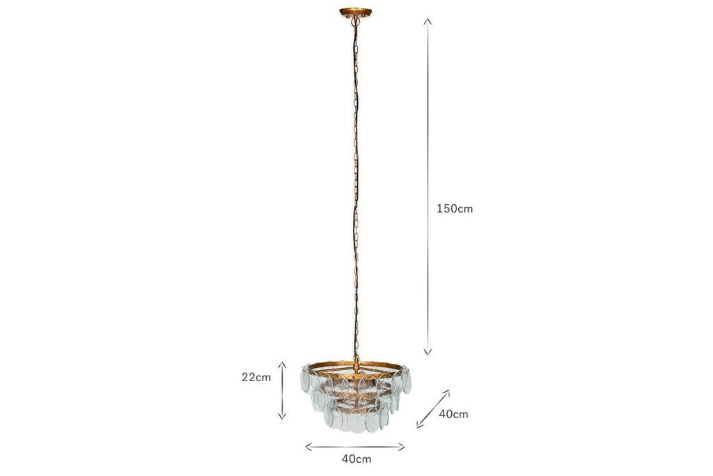 Lustre en verre recyclé Kagitha - Transparent