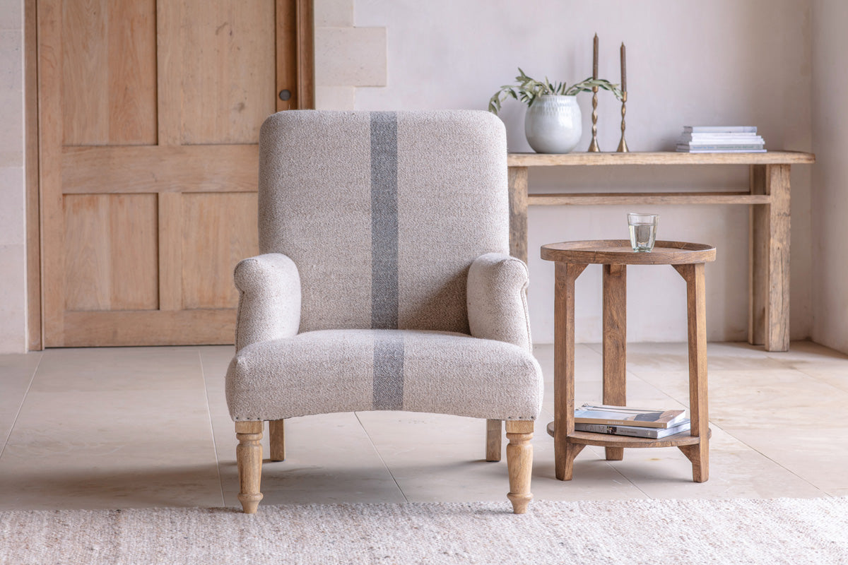 Chaise d'appoint en laine et coton Kallu - Naturel