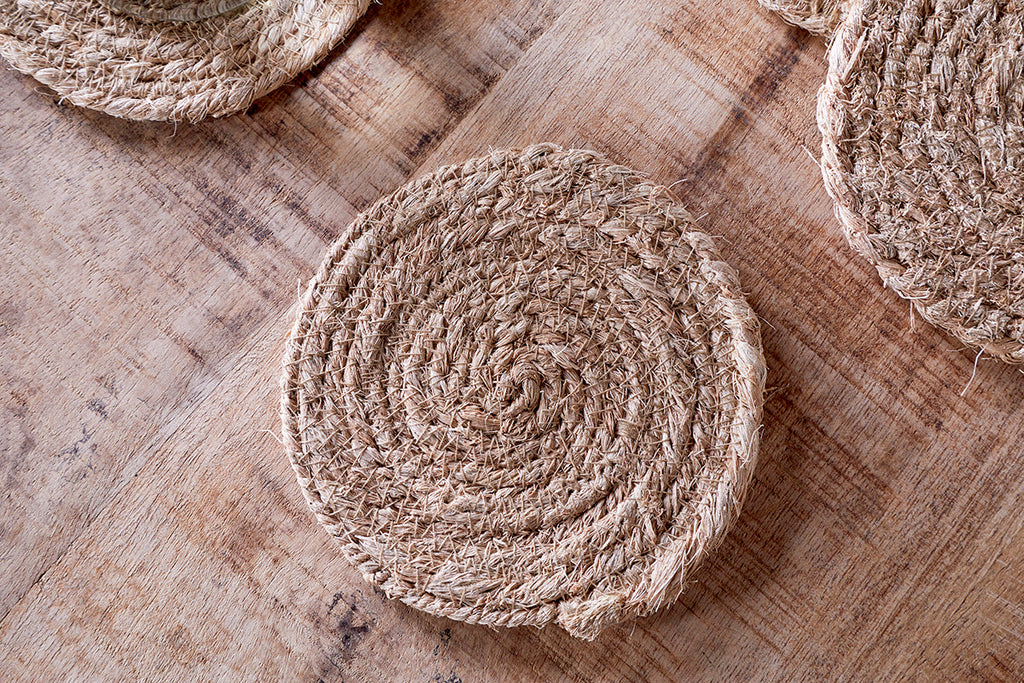 Sous-verres tissés Keso - Naturel - (Lot de 4)