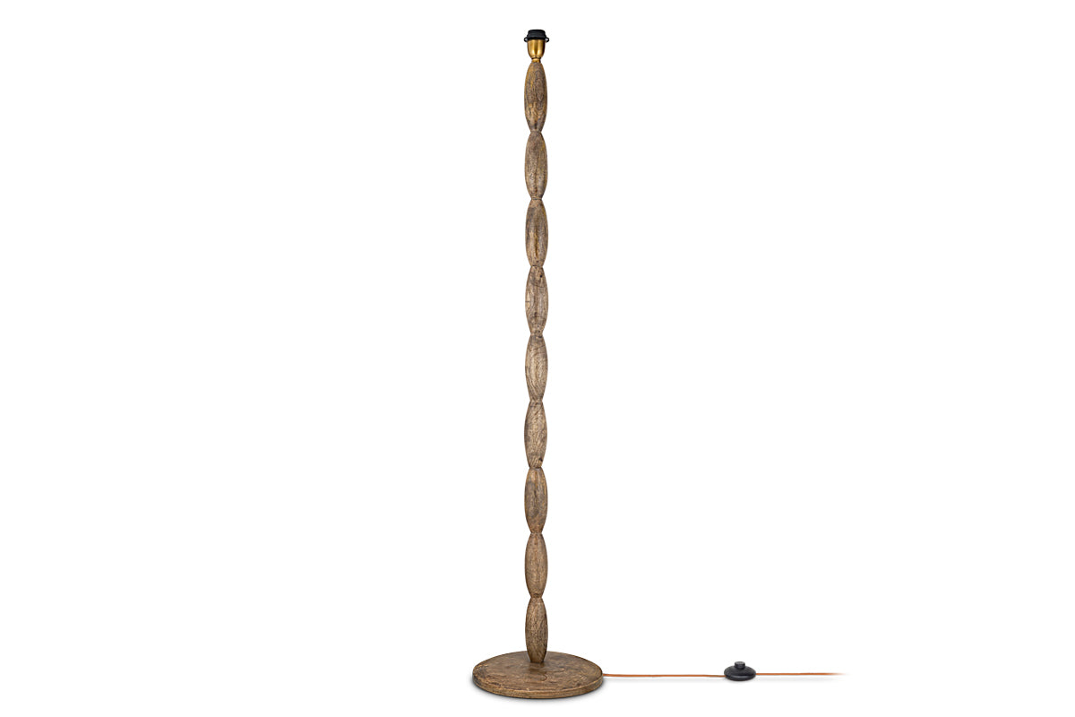 Lampadaire Konali en bois de manguier - Teinte frêne