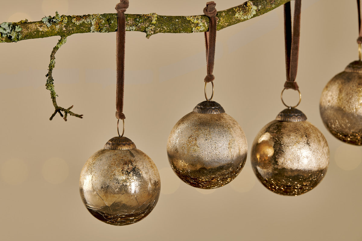 Boules Konara - Craquelé doré (lot de 4)