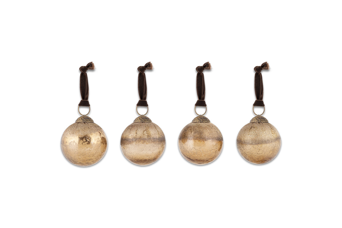 Boules Konara - Craquelé doré (lot de 4)