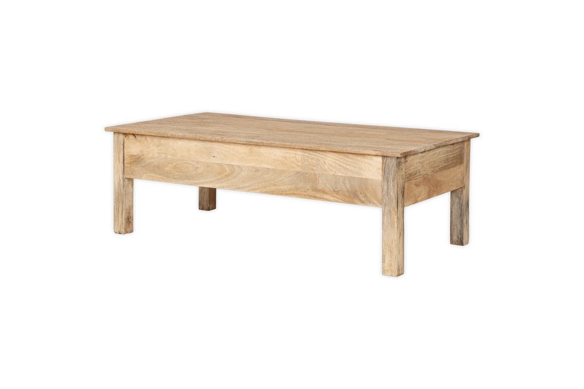 Table basse en bois de manguier rainuré Laali - Naturel