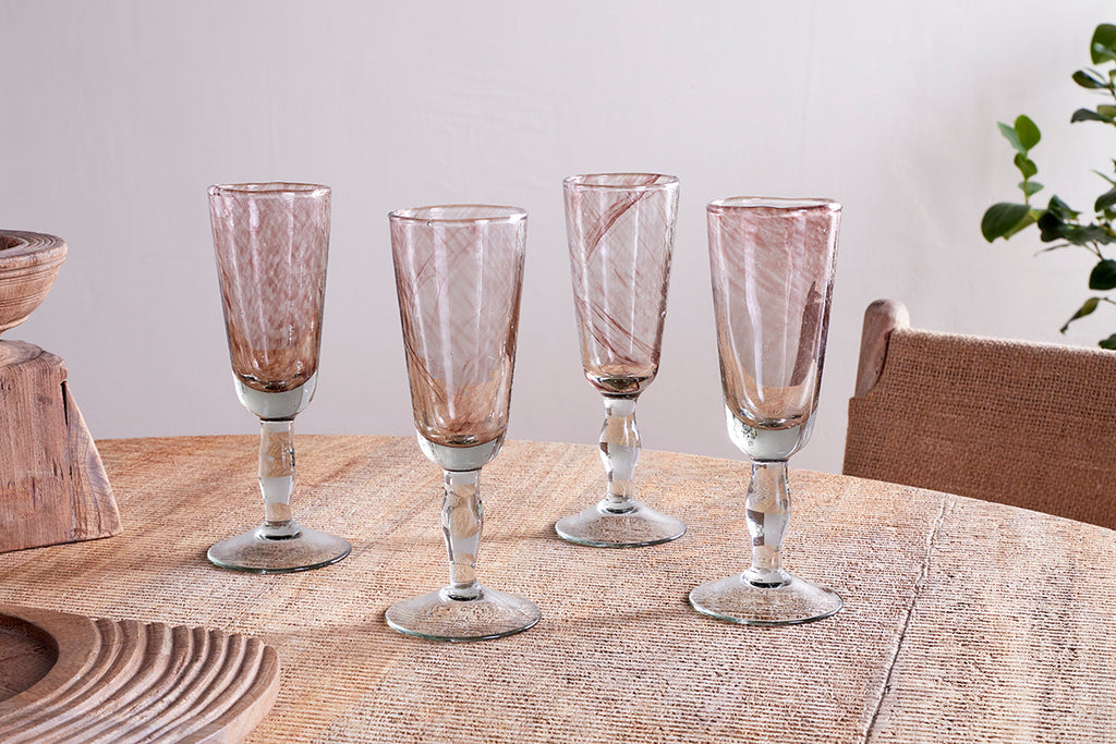 Verre à champagne Llanera - Prune - (Lot de 4)