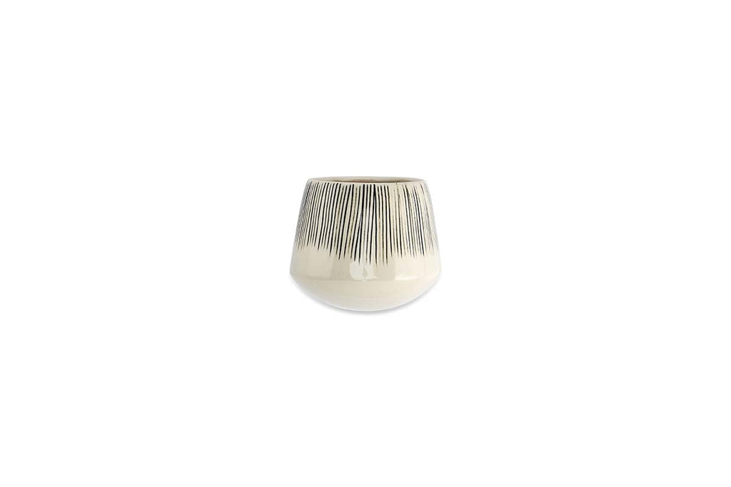 Jardinière murale en céramique Matamba - Lignes noires