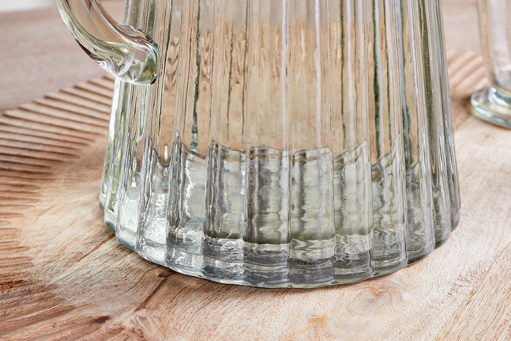 Pichet en verre côtelé Minati - Transparent