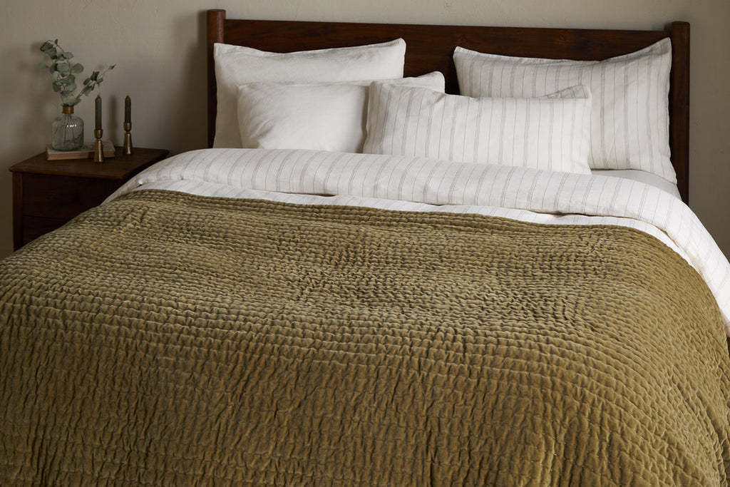 Couette Nidra en velours et lin - Mousse