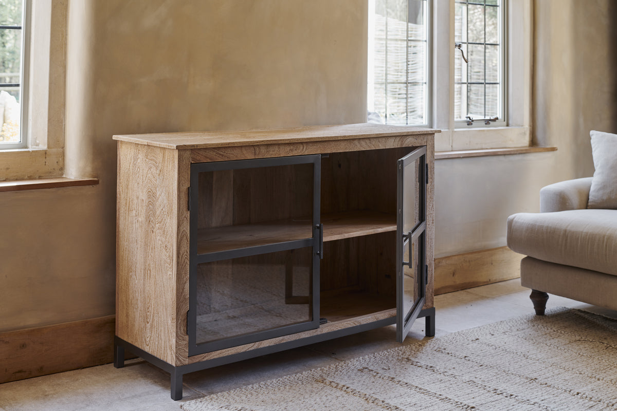 Buffet Nirvi en bois de manguier et fer - Noir