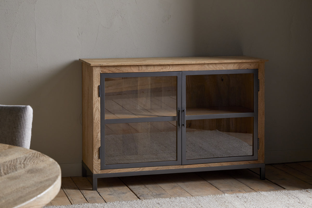 Buffet Nirvi en bois de manguier et fer - Noir