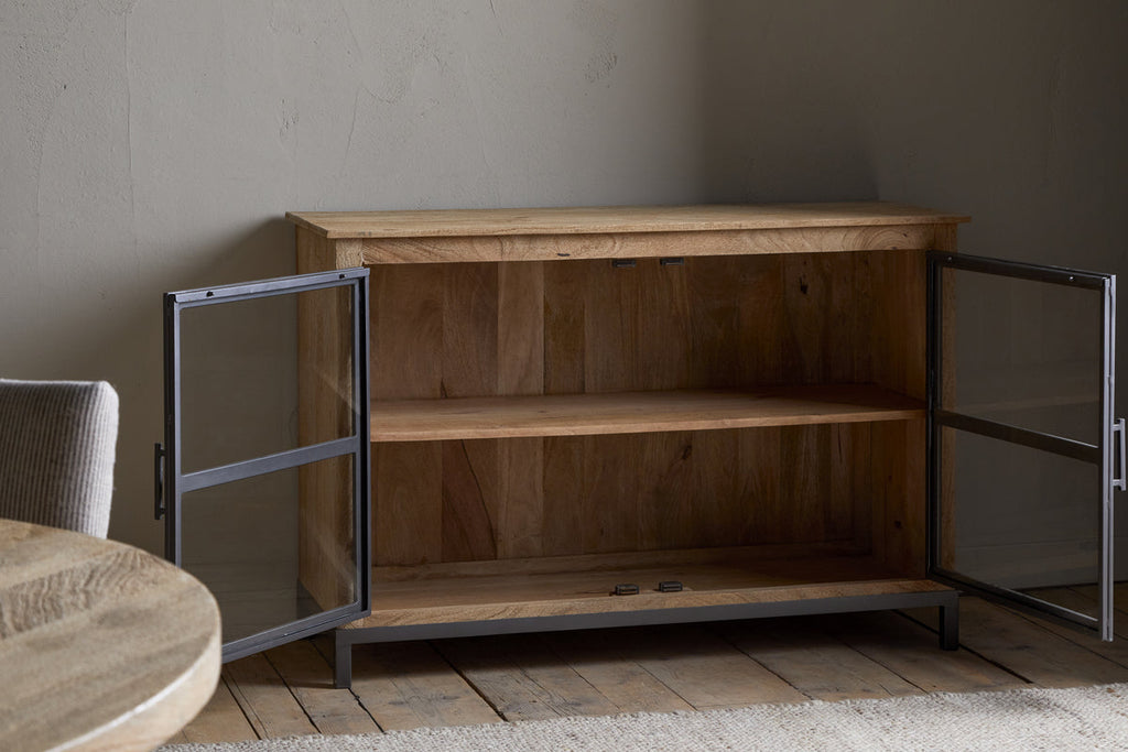 Buffet Nirvi en bois de manguier et fer - Noir