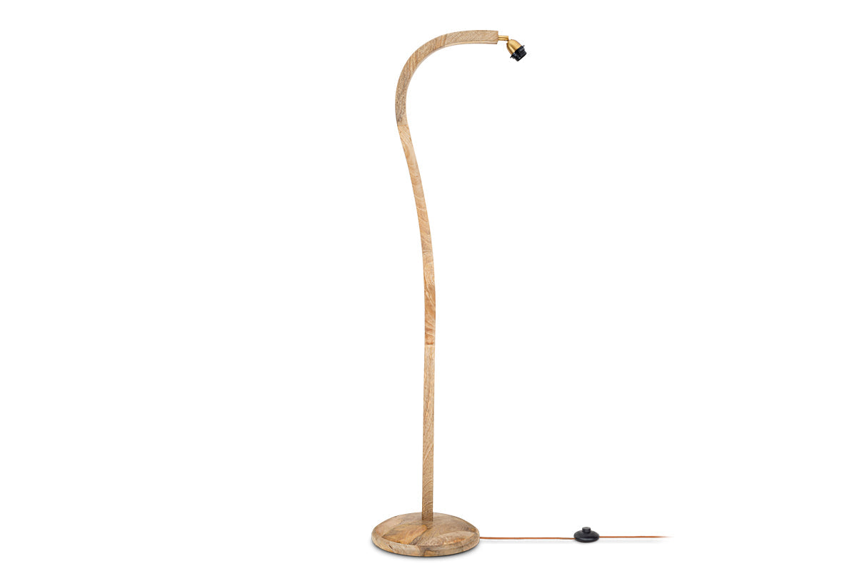 Lampadaire Namira en bois de manguier - Naturel