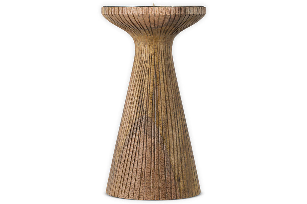 Bougeoir Omari en bois de manguier - Naturel
