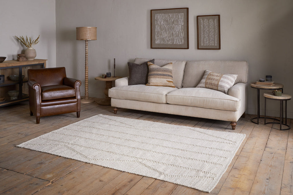 Tapis Shanti en laine et coton - Naturel