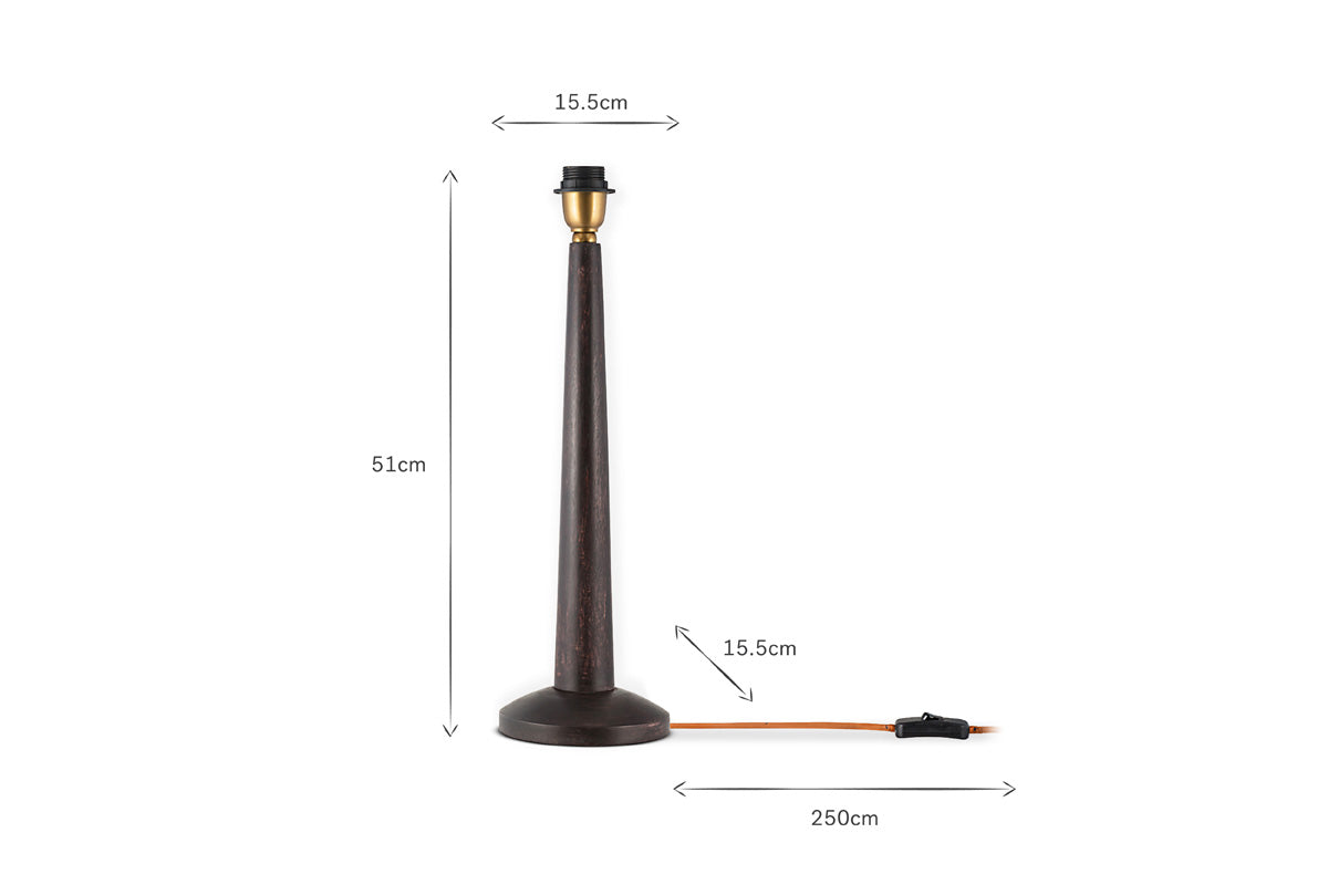 Lampe de table Sahar en bois de manguier - Teinte foncée