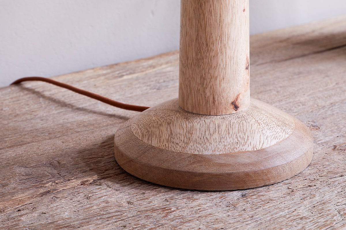 Lampe de table Sahar en bois de manguier - Naturel