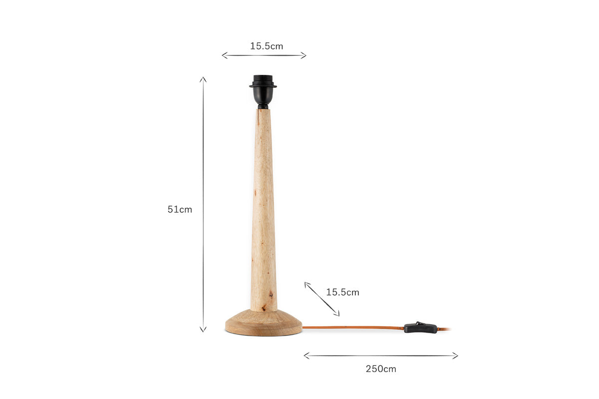 Lampe de table Sahar en bois de manguier - Naturel