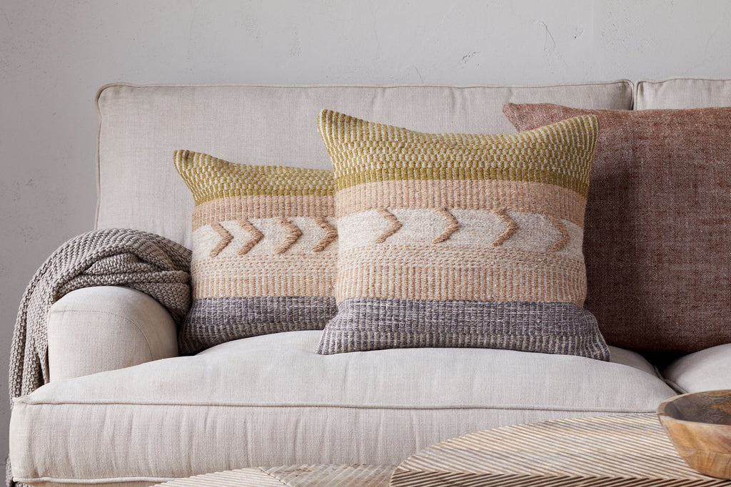 Housse de coussin en laine Tuleeka - Ocre