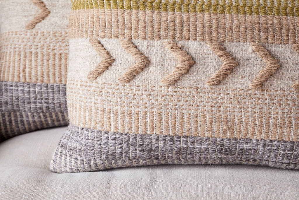 Housse de coussin en laine Tuleeka - Ocre