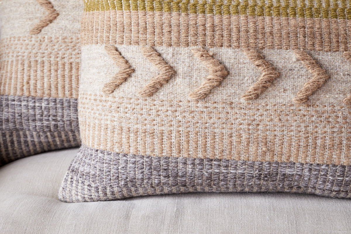 Housse de coussin en laine Tuleeka - Ocre