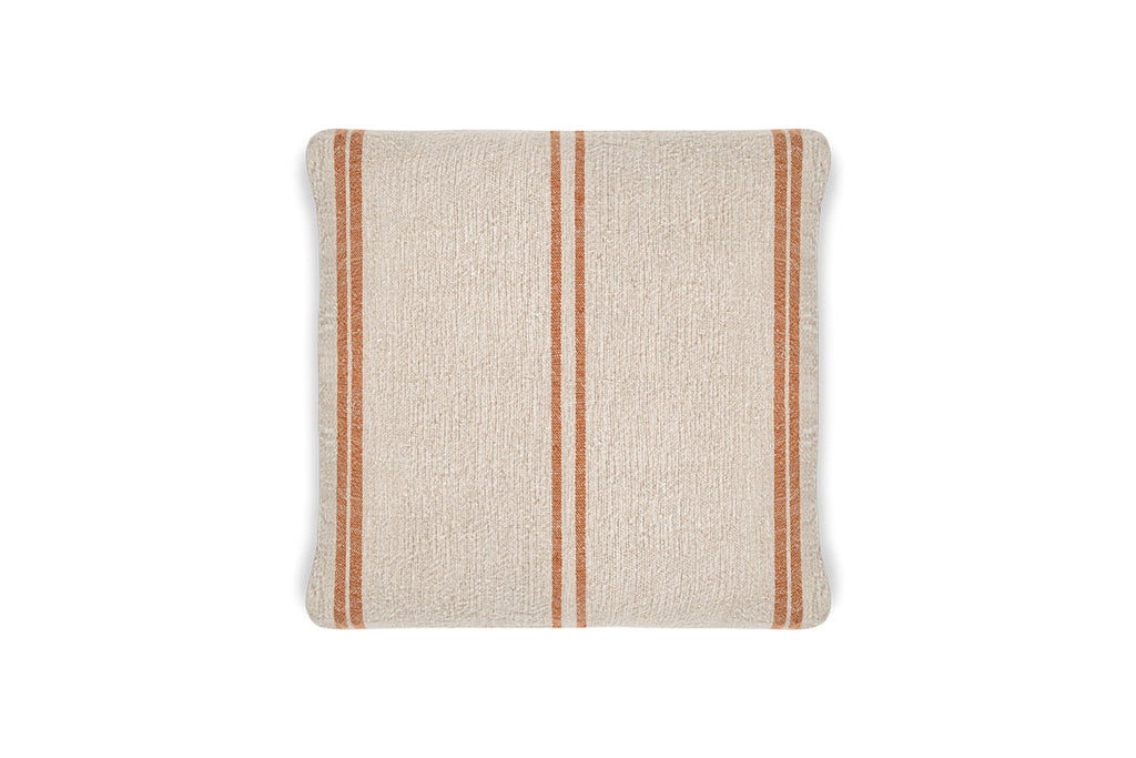Housse de coussin Tajana en lin à rayures - Rouille