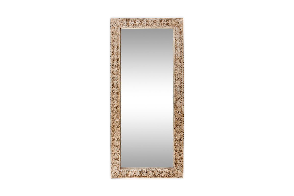 Miroir en bois de manguier sculpté Tannir - Naturel
