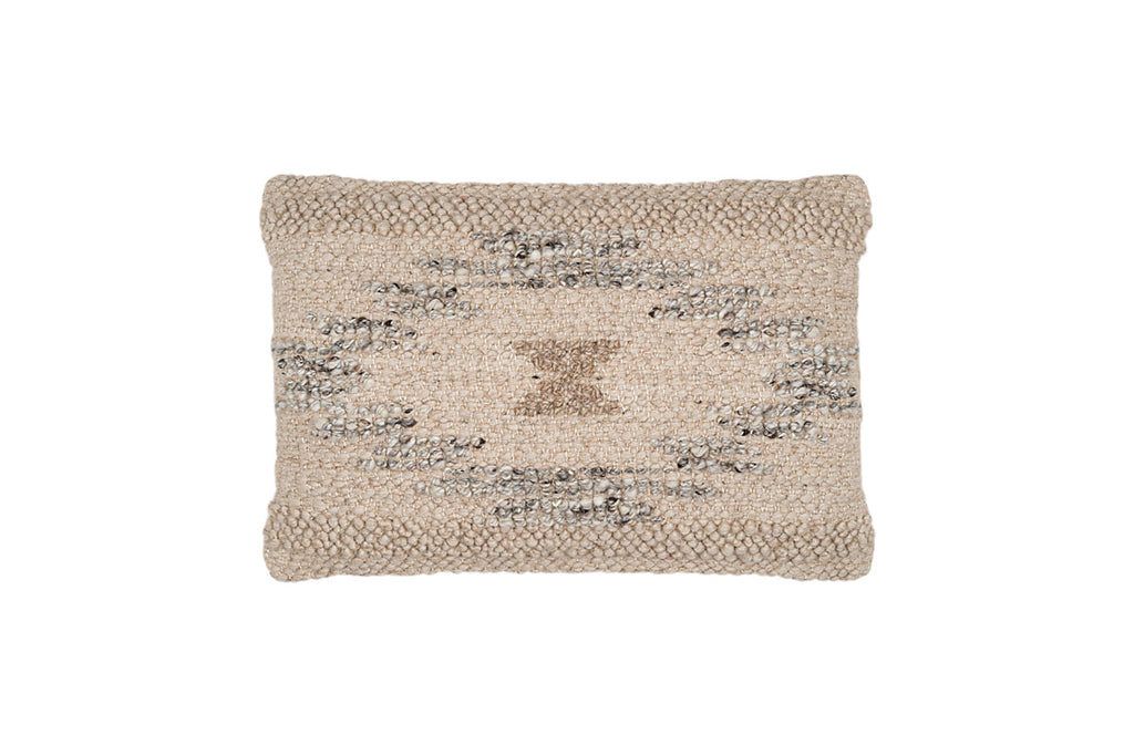 Housse de coussin Tendai en coton et laine - Naturel