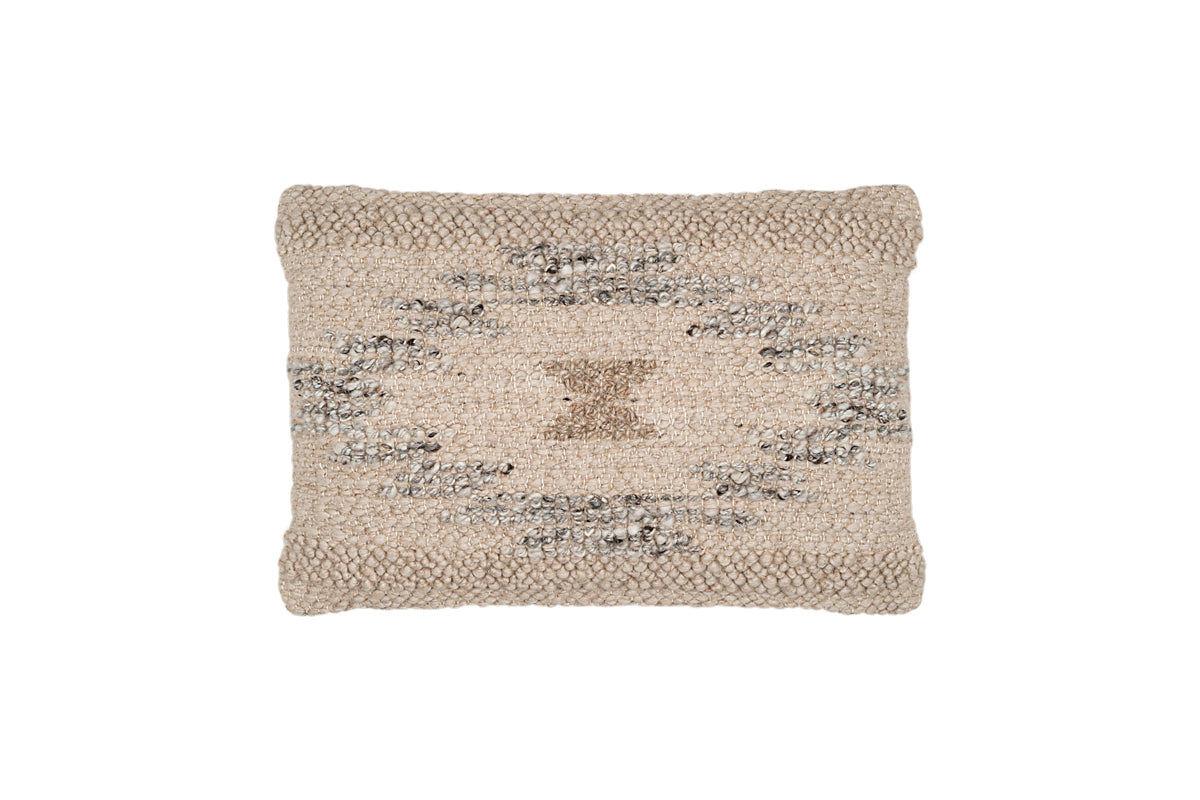Housse de coussin Tendai en coton et laine - Naturel