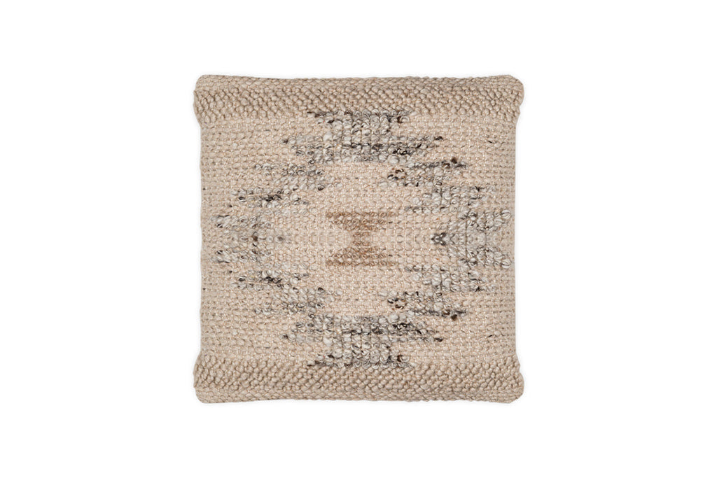 Housse de coussin Tendai en coton et laine - Naturel