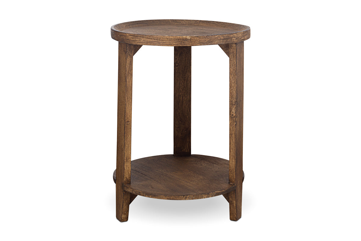 Table d'appoint Triveni en bois de manguier - Teinte noyer