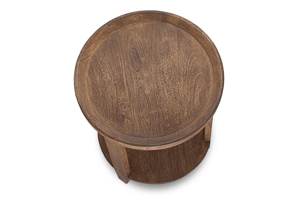 Table d'appoint Triveni en bois de manguier - Teinte noyer