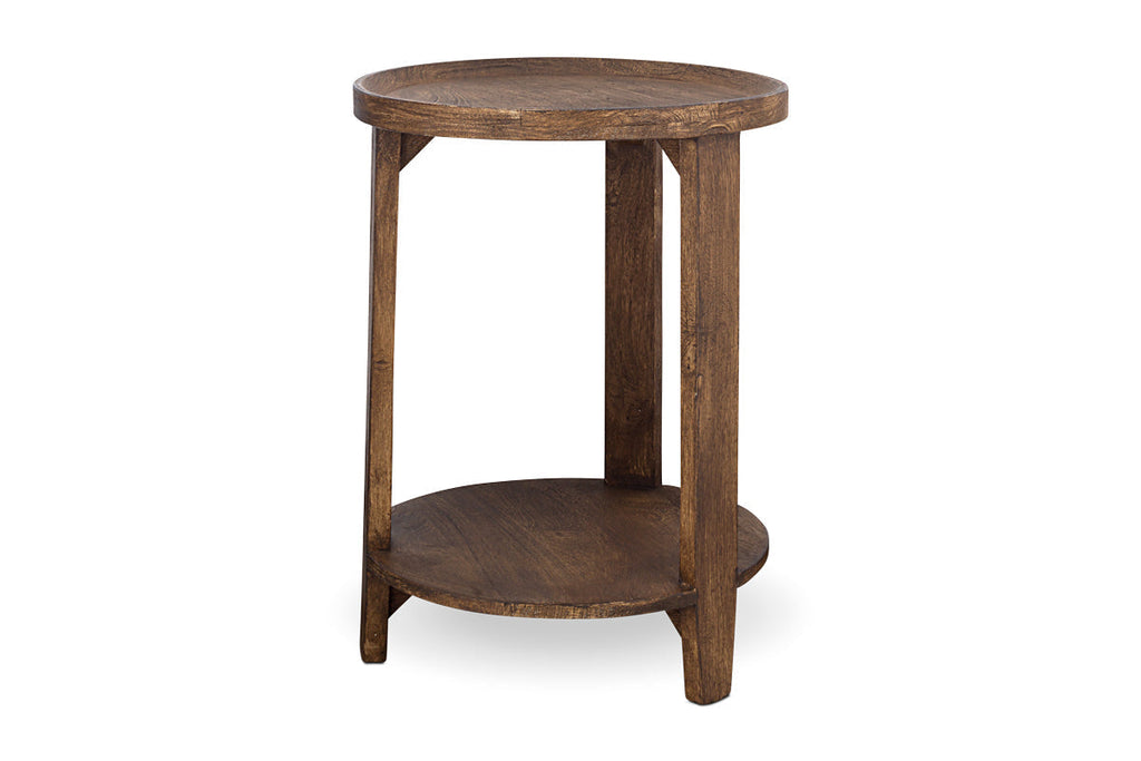 Table d'appoint Triveni en bois de manguier - Teinte noyer