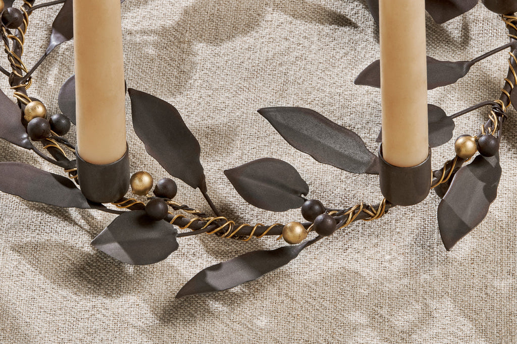 Bougeoir Tula Garland - Laiton et rouille