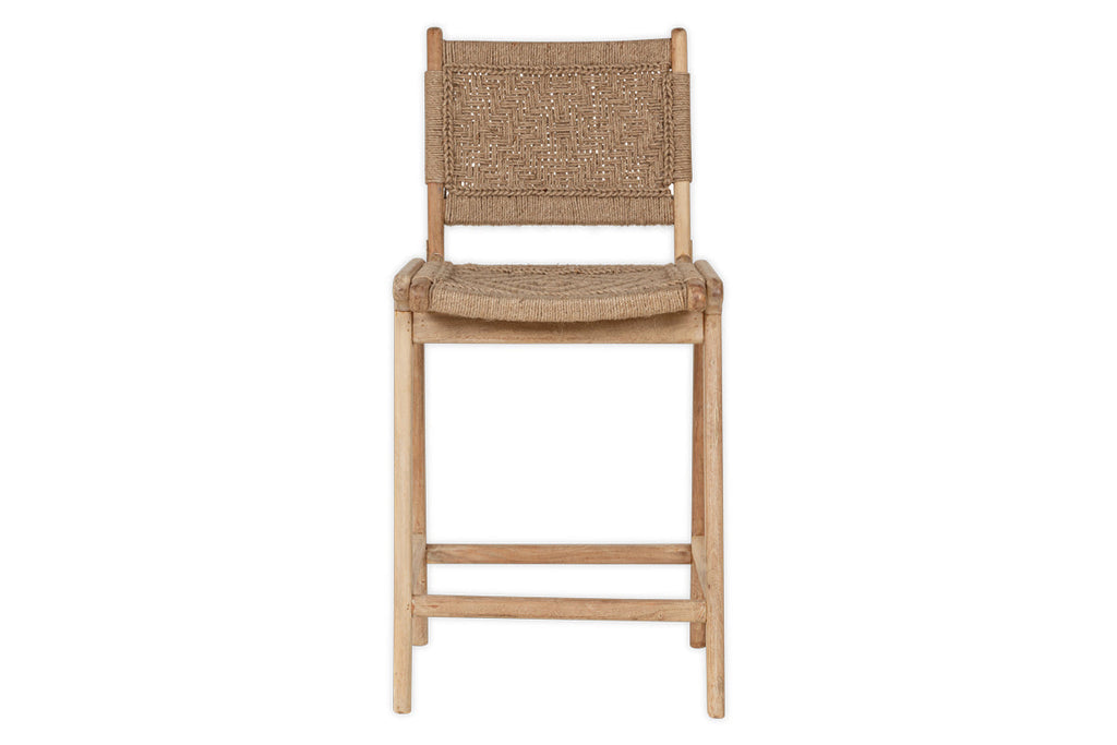 Chaise de comptoir tissée Vinay - Naturel