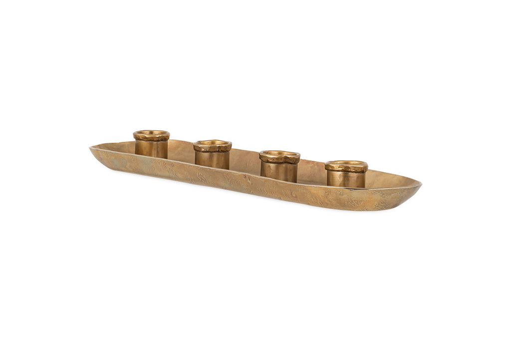 Bougeoir long Amita - Laiton antique