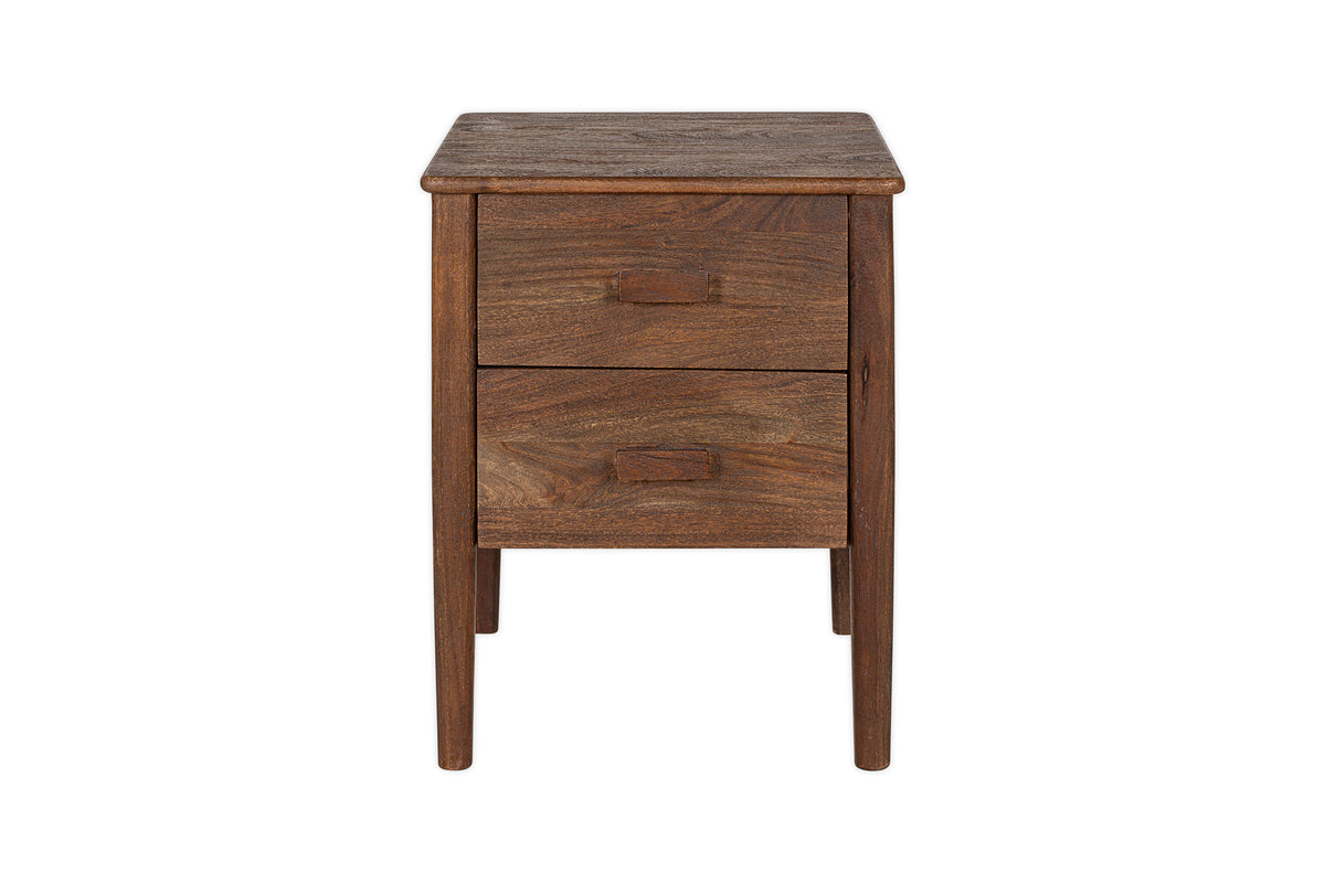Table de chevet Anbu en acacia - Noyer lavé